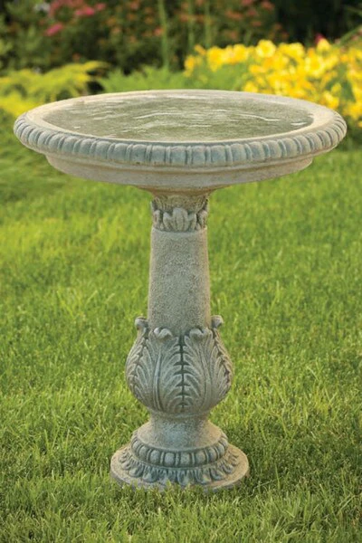 Victorian Fern Leaf Bird Bath 28" High