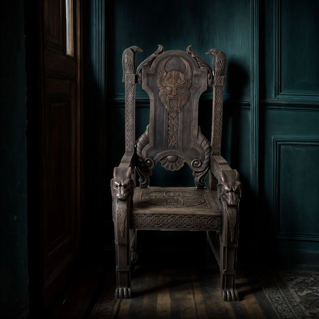 Viking Odin Throne Sculptural Chair Norse - Image 2