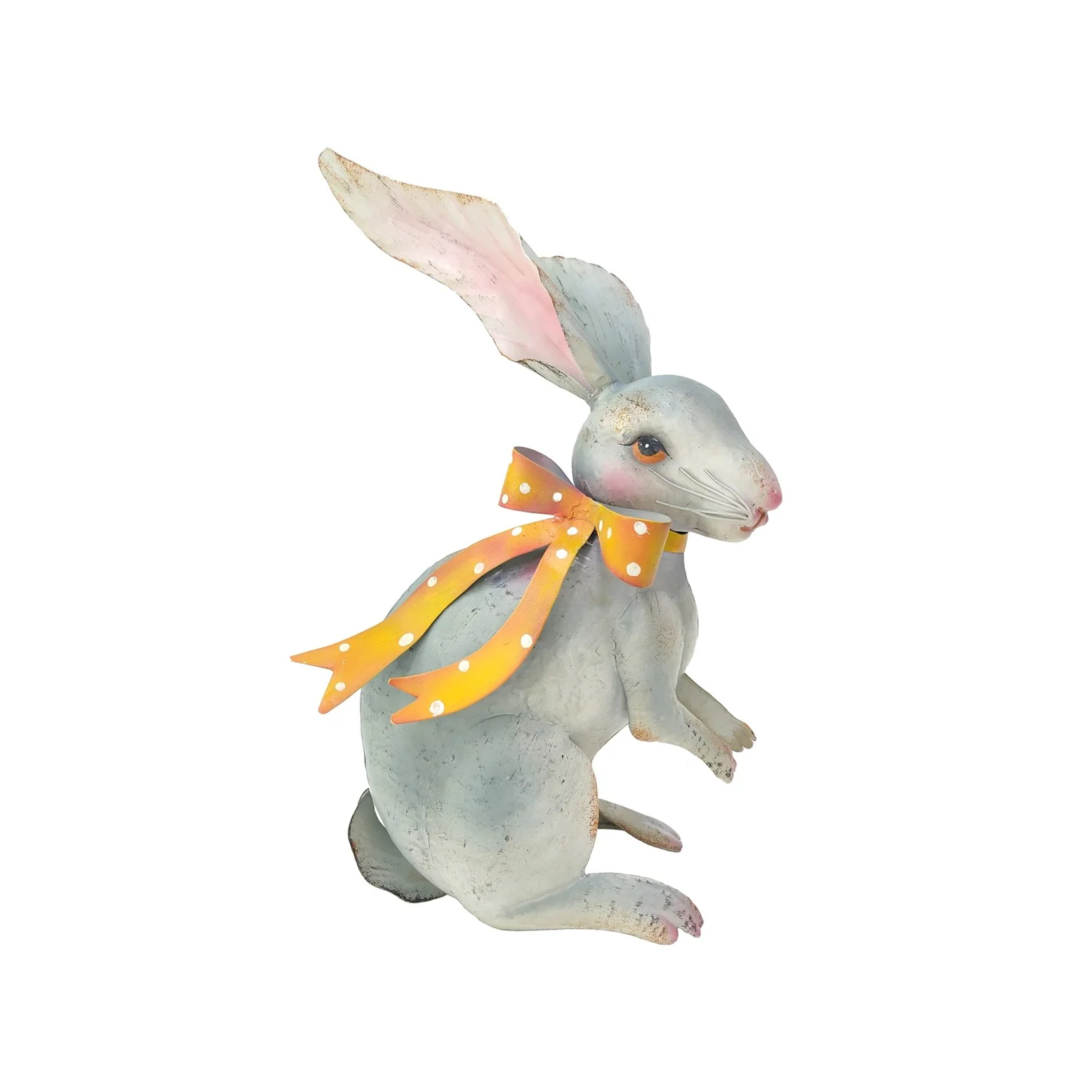 Vintage Rabbit Sculpture Pair – Metal Garden Bunnies - Image 3