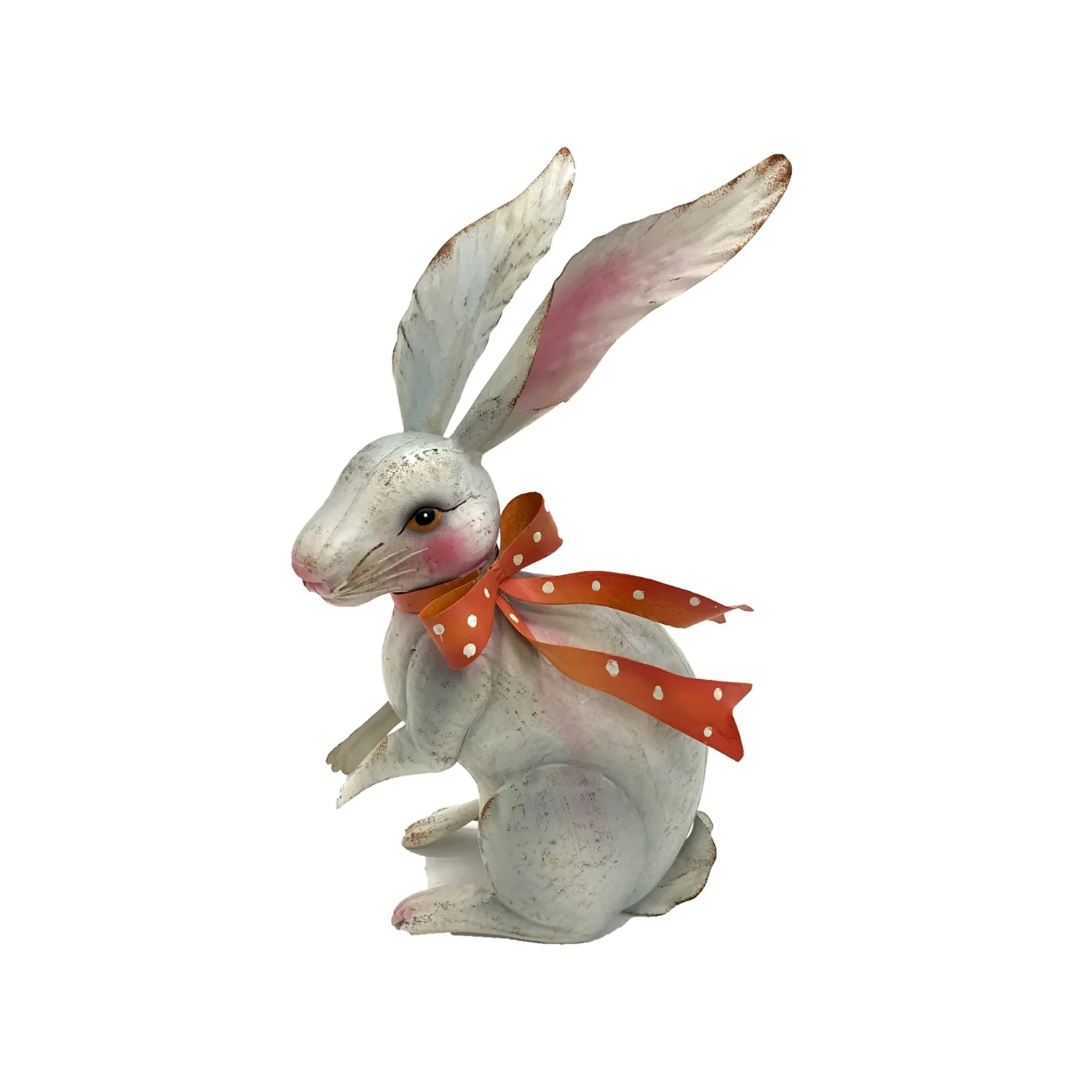 Vintage Rabbit Sculpture Pair – Metal Garden Bunnies - Image 4