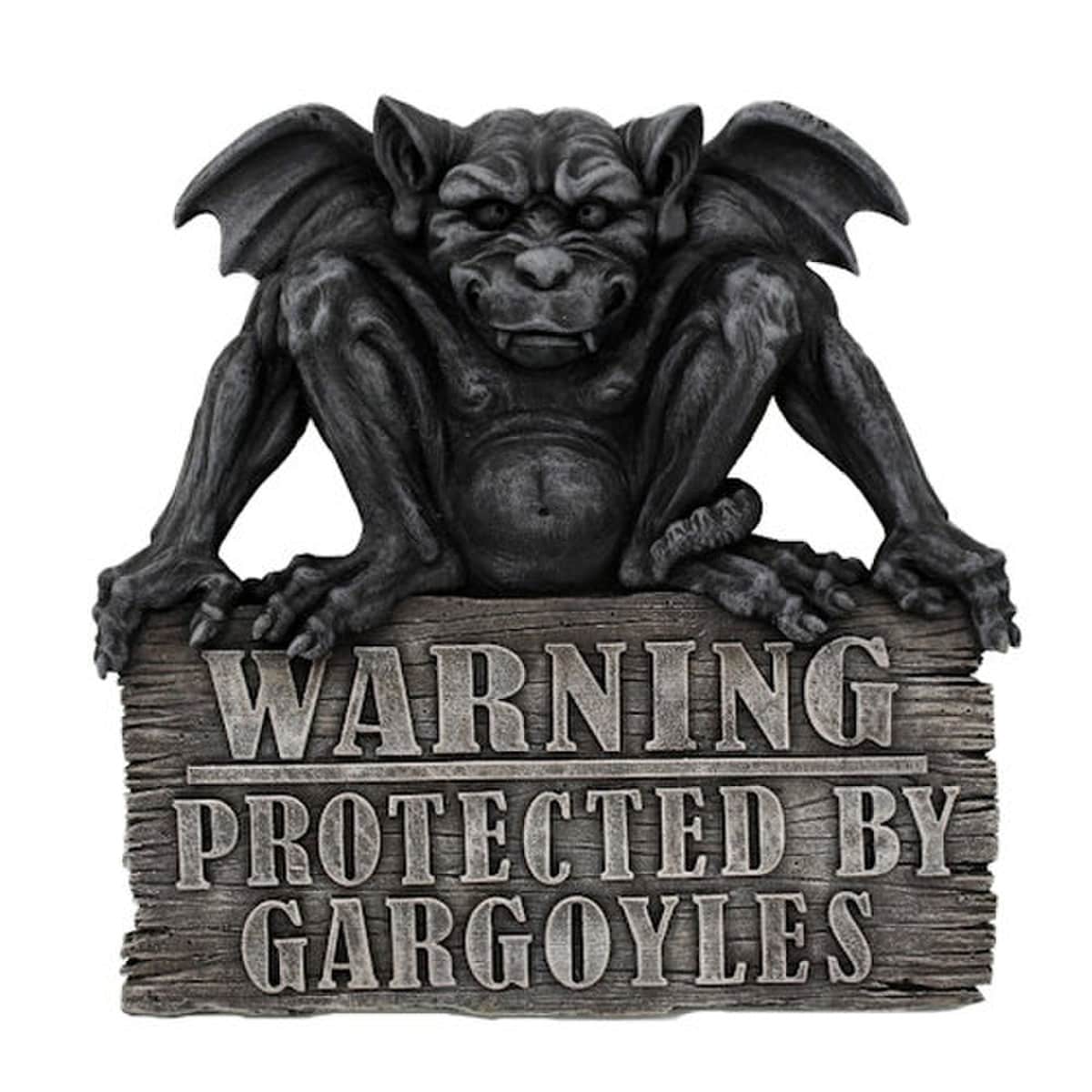Warning Protected by Gargoyles Wall Sculpture