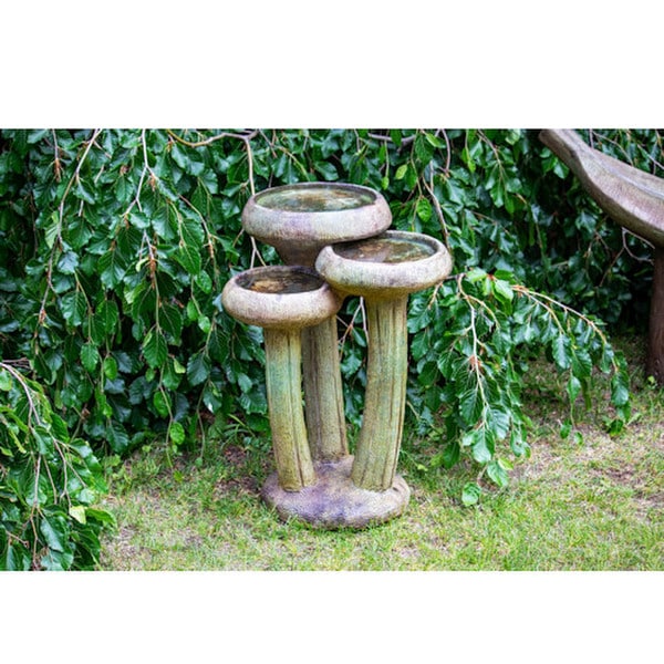 Water Lilies Birdbath Cast Stone Unique