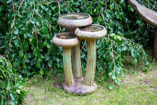 Water Lilies Birdbath Cast Stone Unique - Image 2