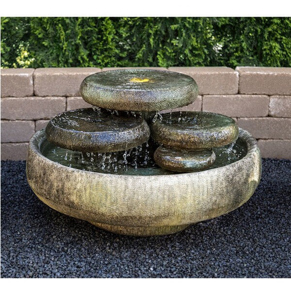 Water Lilies Garden Fountain Lighted
