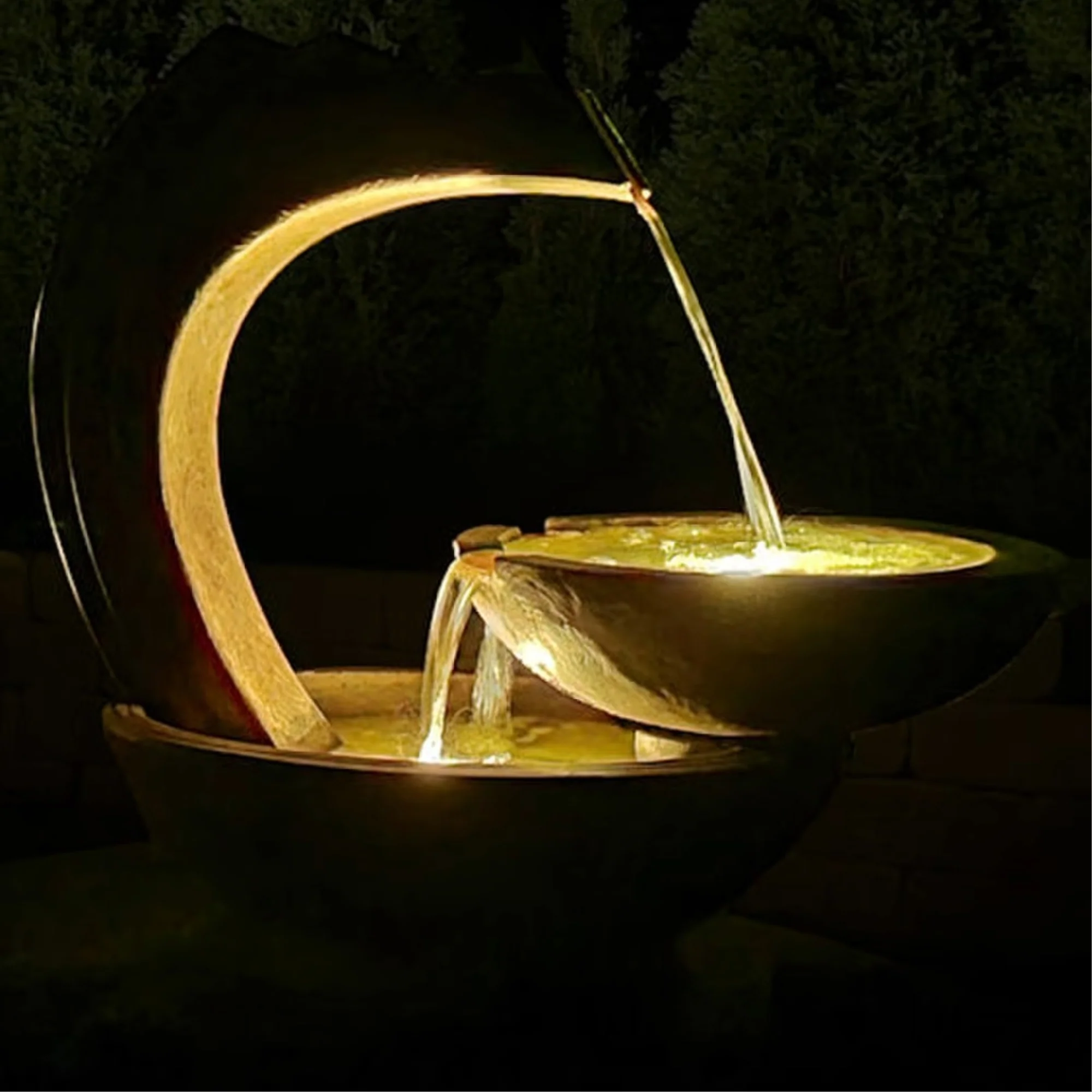 Wave Contemporary Fountain Cast Stone - Image 3