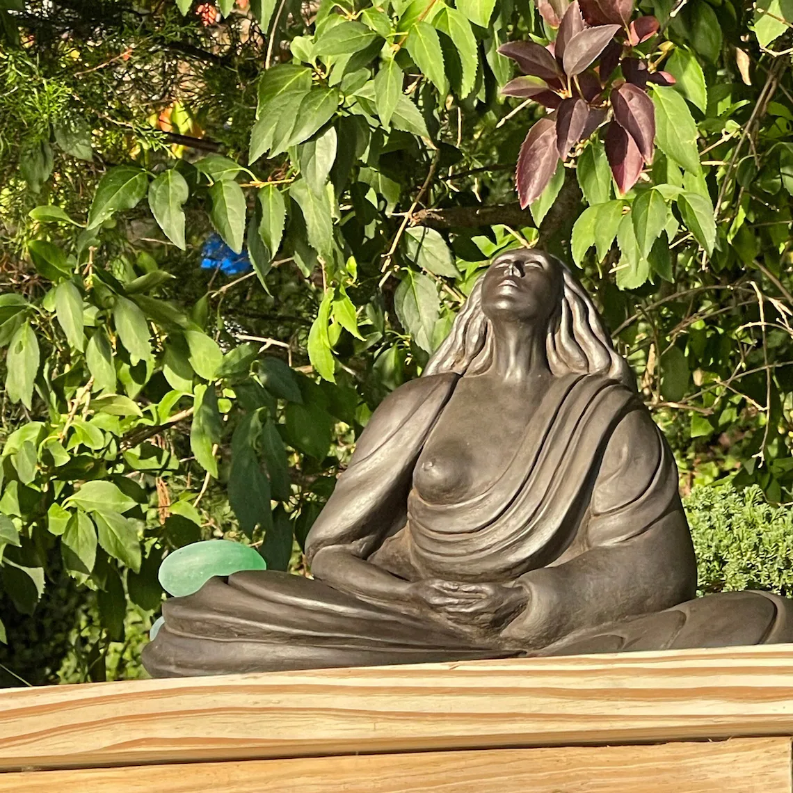 Western Buddha Large By Sigrid Herr Sculpture - Image 4
