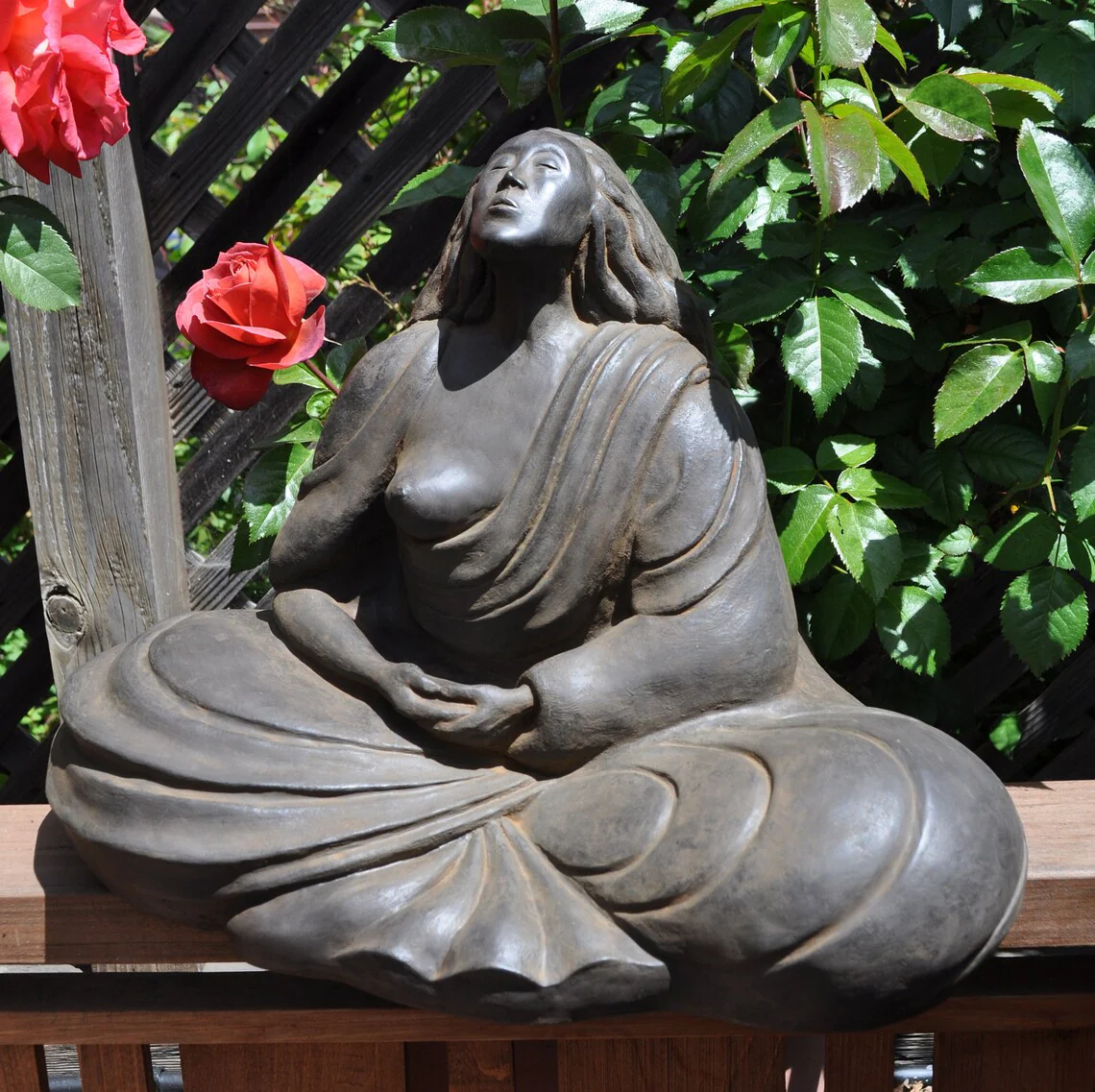 Western Buddha Large By Sigrid Herr Sculpture - Image 6