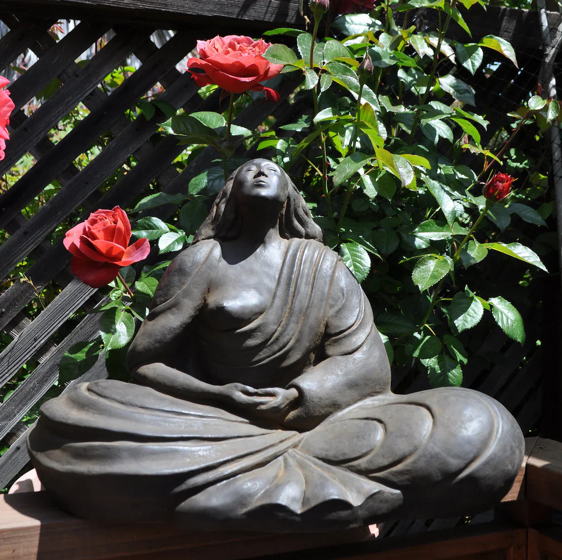 Western Buddha Large By Sigrid Herr Sculpture - Image 9