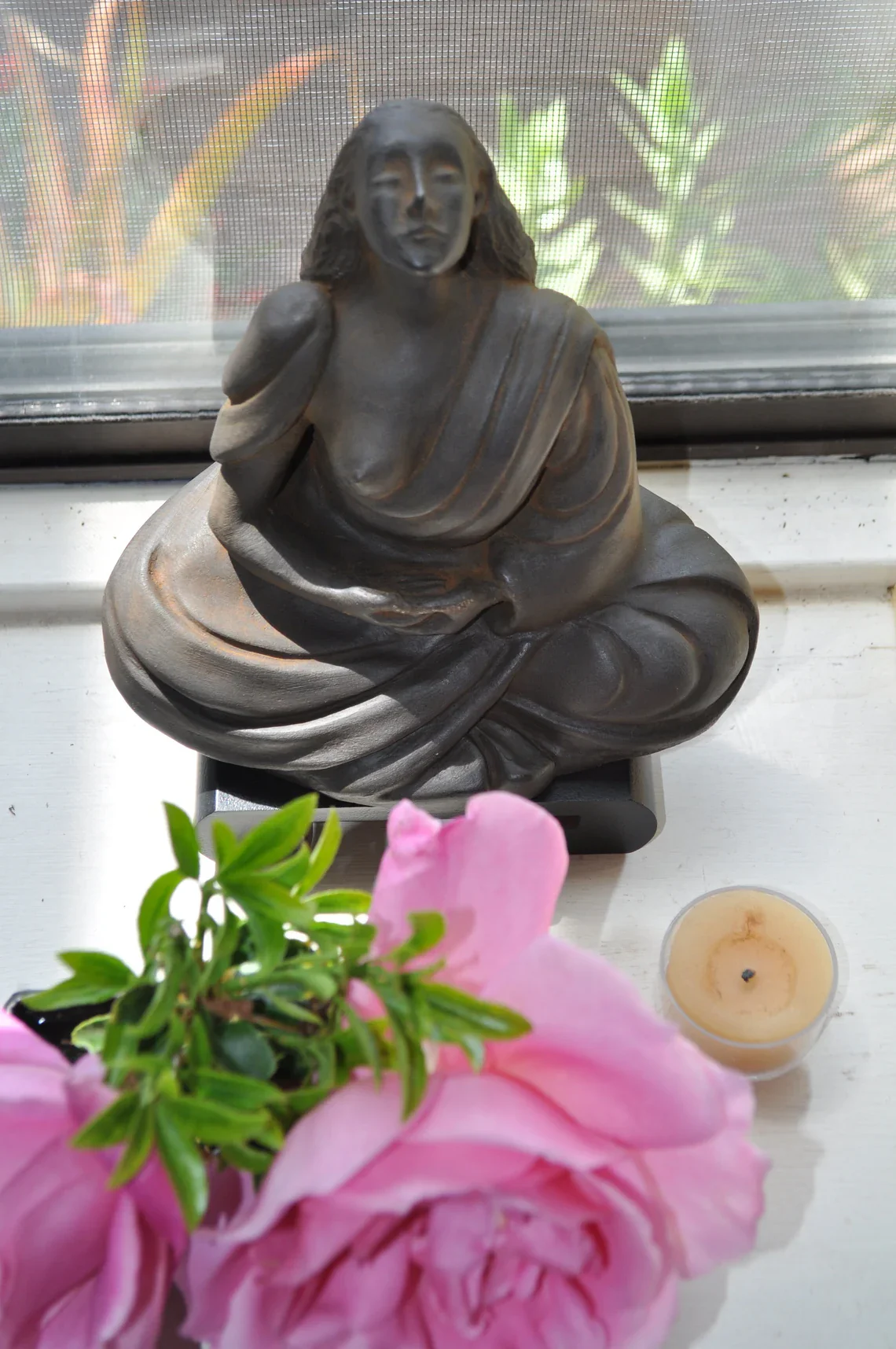 She Who Meditates—Woman Buddha Small Statue By Sigrid Herr - Image 3