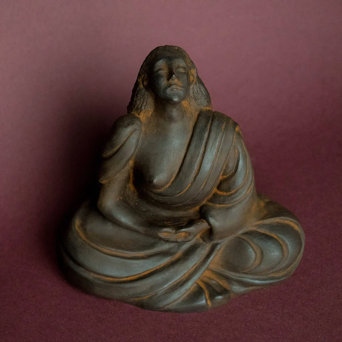 She Who Meditates—Woman Buddha Small Statue By Sigrid Herr - Image 4