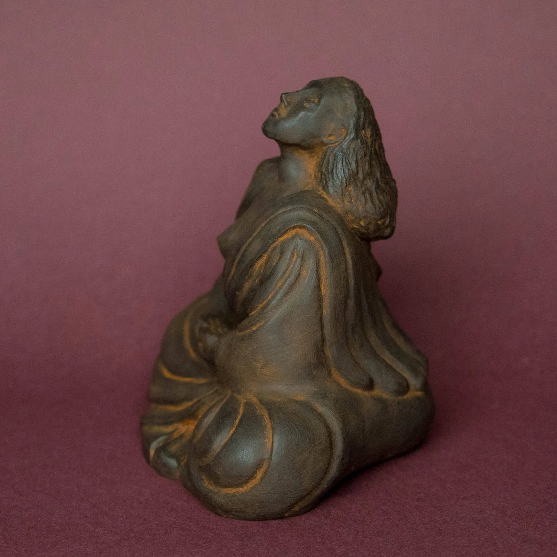 She Who Meditates—Woman Buddha Small Statue By Sigrid Herr - Image 5