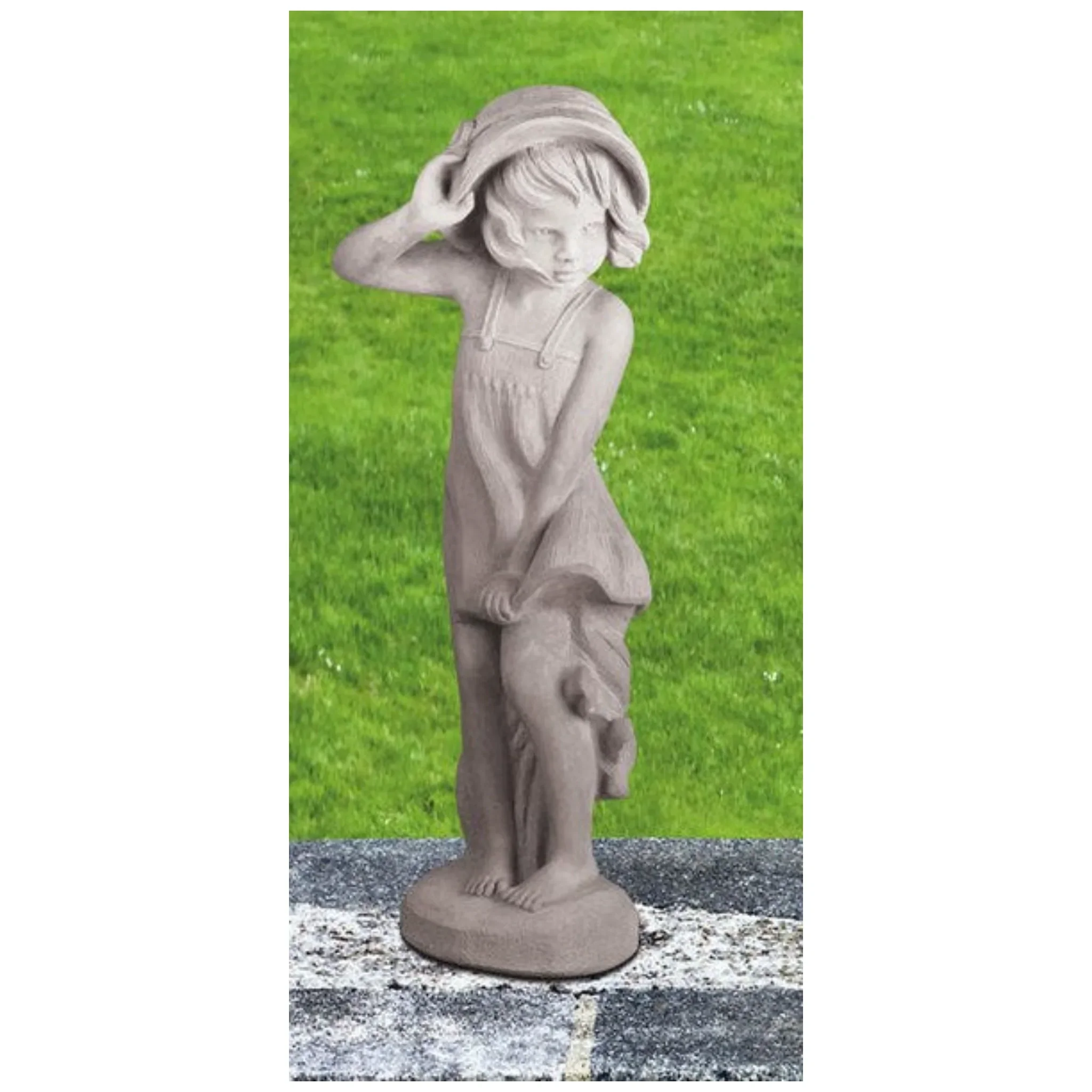 Windy Kerrigan Girl Holding Hat Statue