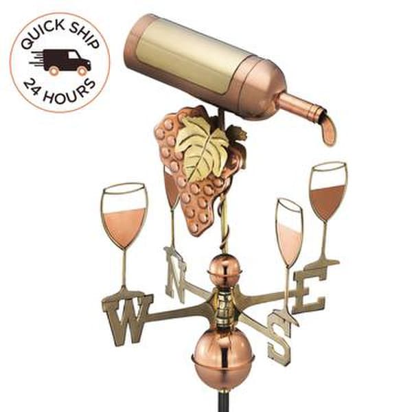 Wine Bottle Weathervane 10" High