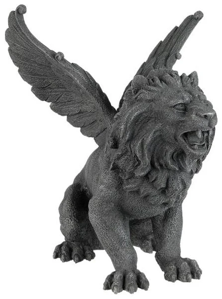 Winged Lion Gargoyle Figurine Sculpture