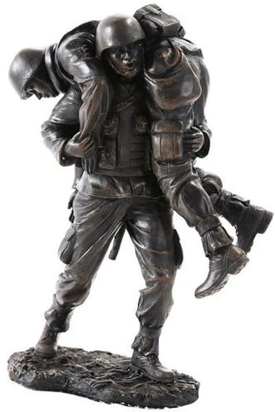Wounded Warrior Military Soldiers Sculpture - Image 2