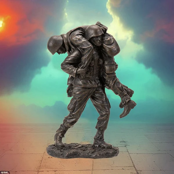 Wounded Warrior Military Soldiers Sculpture - Image 8