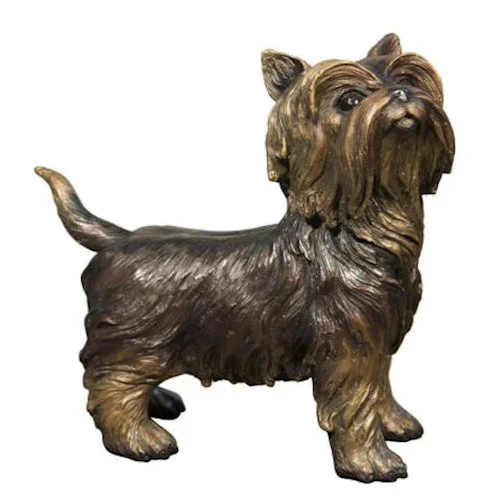 Yorkie Terrier Bronze Dog Sculpture - Image 2