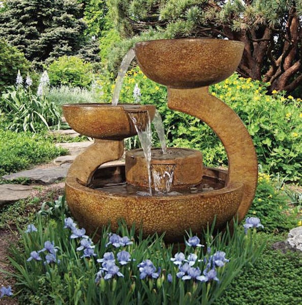 Zen Three Bowl Garden Fountain