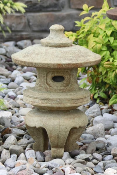 Zhangbi Pagoda Lantern Cement Garden Statue 22.5" High - Image 3